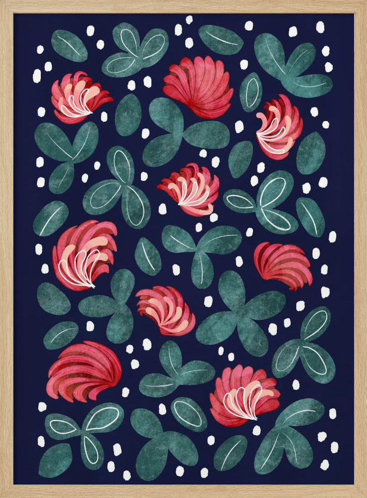 Rode bloemen III | Poster