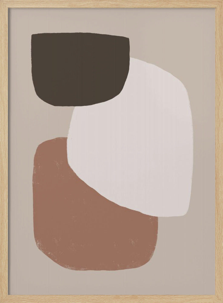 Minimalistische organische vormen in aardse tinten | Poster