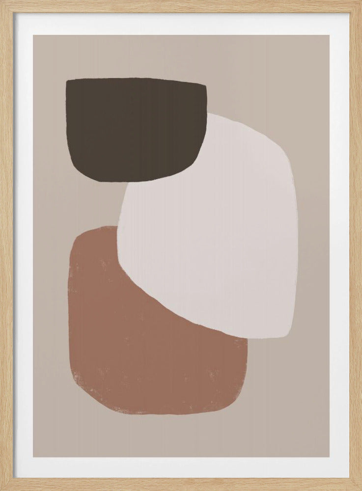 Minimalistische organische vormen in aardse tinten | Poster