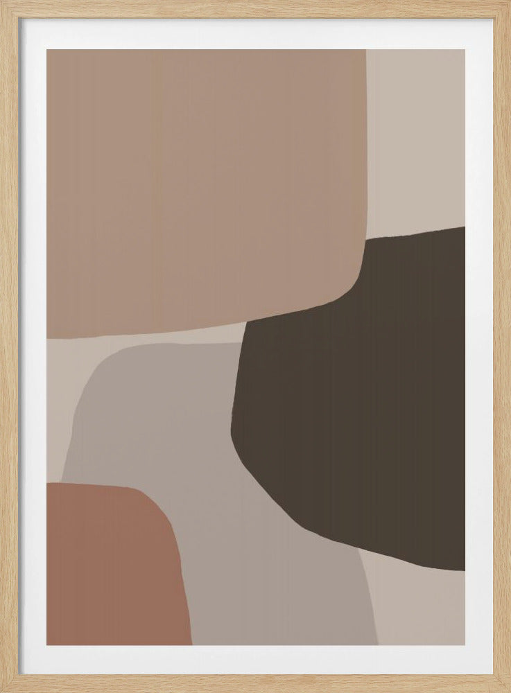Organische vormen in aardse tinten | Poster