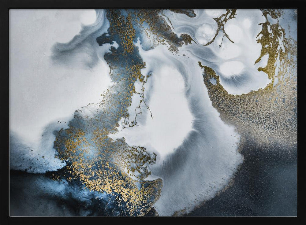 Zwart-wit en goud "Midnight Motion" | Poster