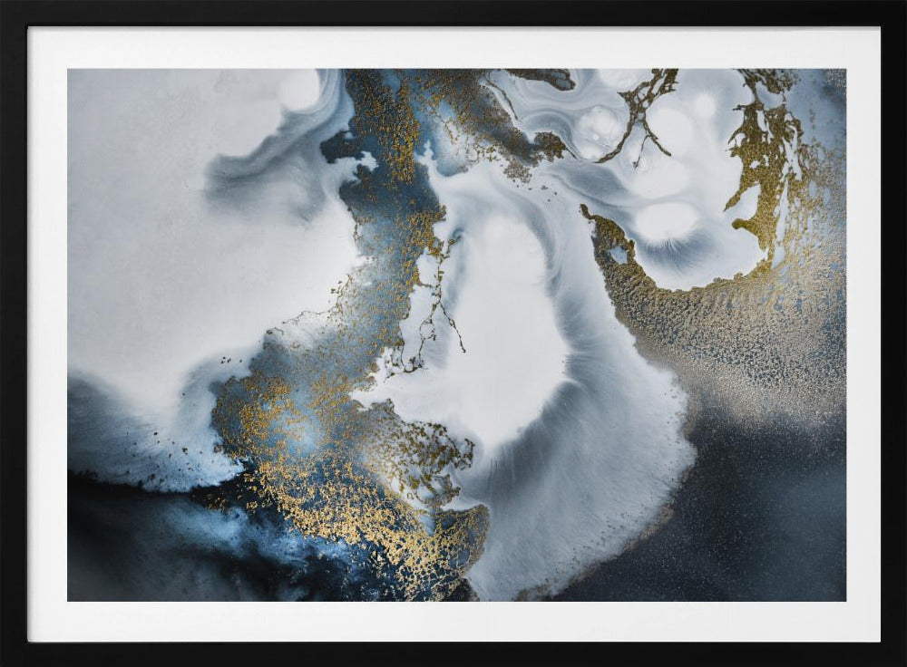 Zwart-wit en goud "Midnight Motion" | Poster