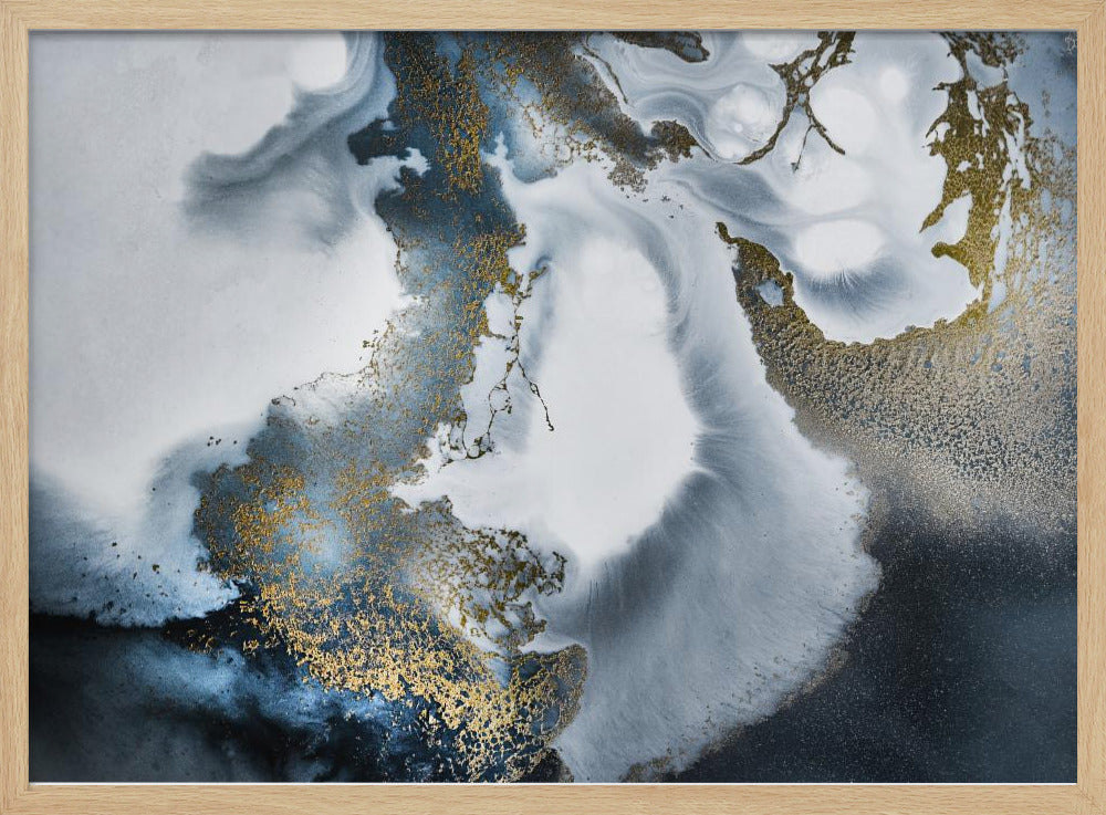 Zwart-wit en goud "Midnight Motion" | Poster