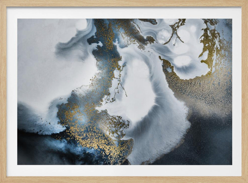 Zwart-wit en goud "Midnight Motion" | Poster