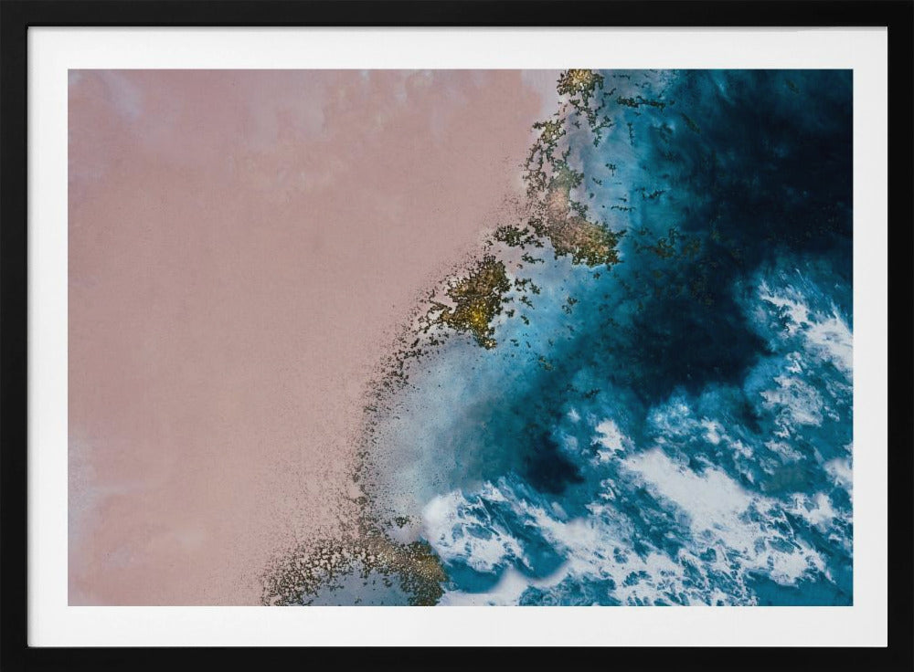 Luchtfoto kust - Winderig strand | Poster