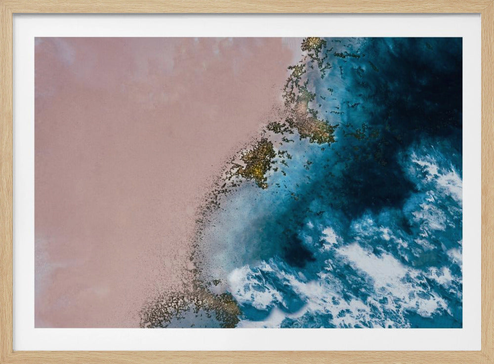 Luchtfoto kust - Winderig strand | Poster
