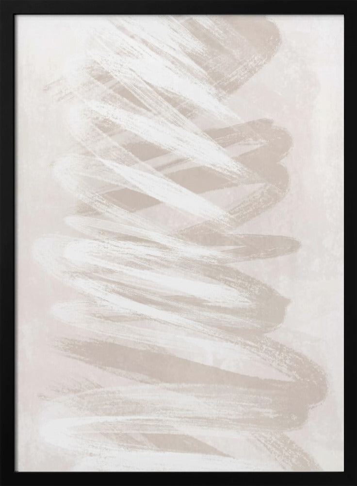 Abstracte kunst met beige golven | Poster