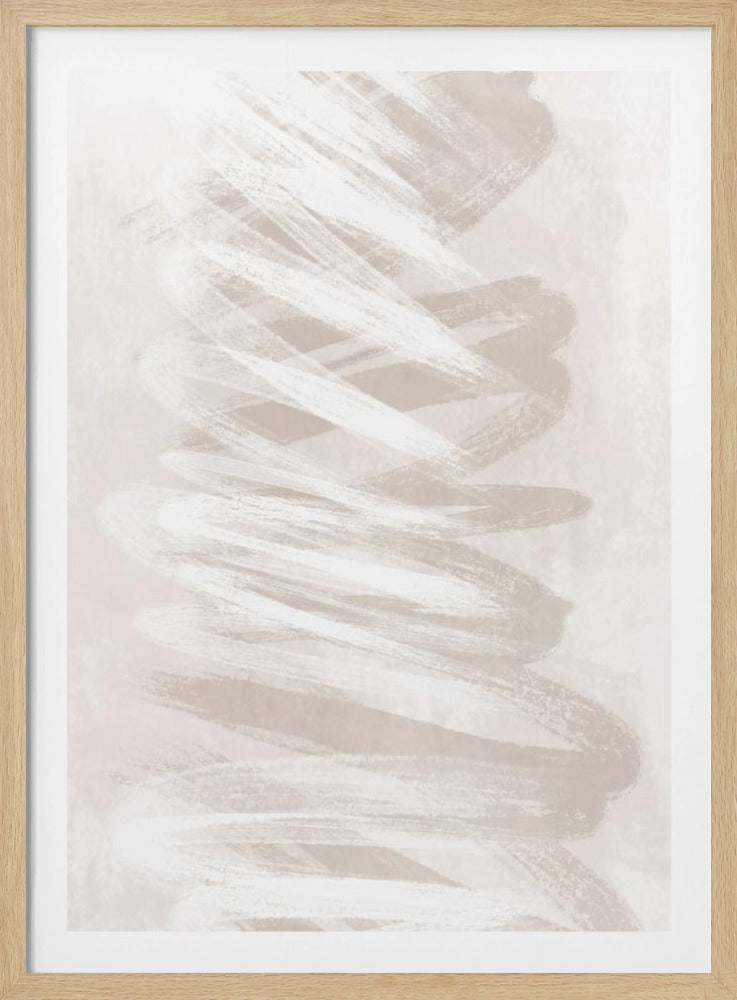 Abstracte kunst met beige golven | Poster