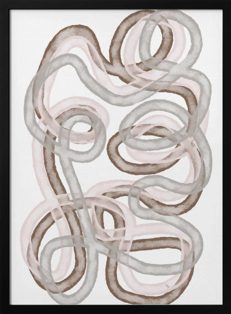 Abstracte verweven lijnen in zachte aardse tinten | Poster