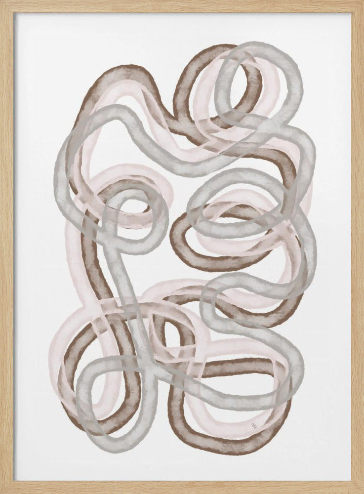 Abstracte verweven lijnen in zachte aardse tinten | Poster
