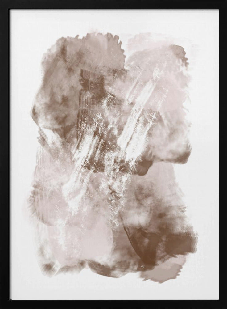 Abstract kunstwerk met zachte beige en bruine tinten | Poster