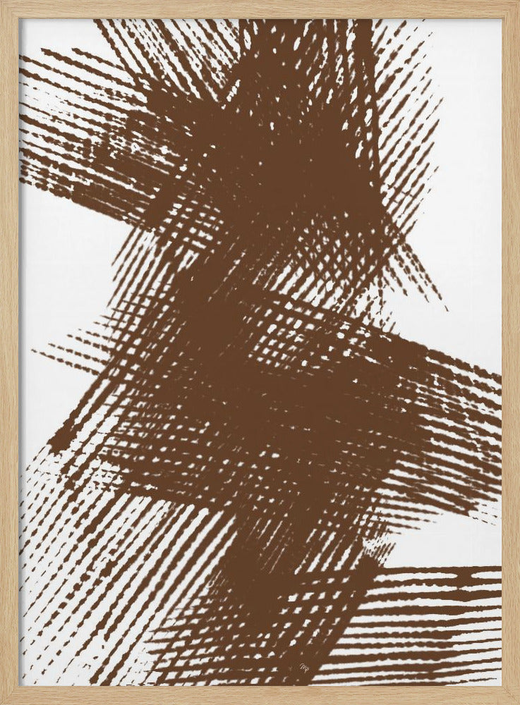 Abstracte bruine kruisende lijnen | Poster
