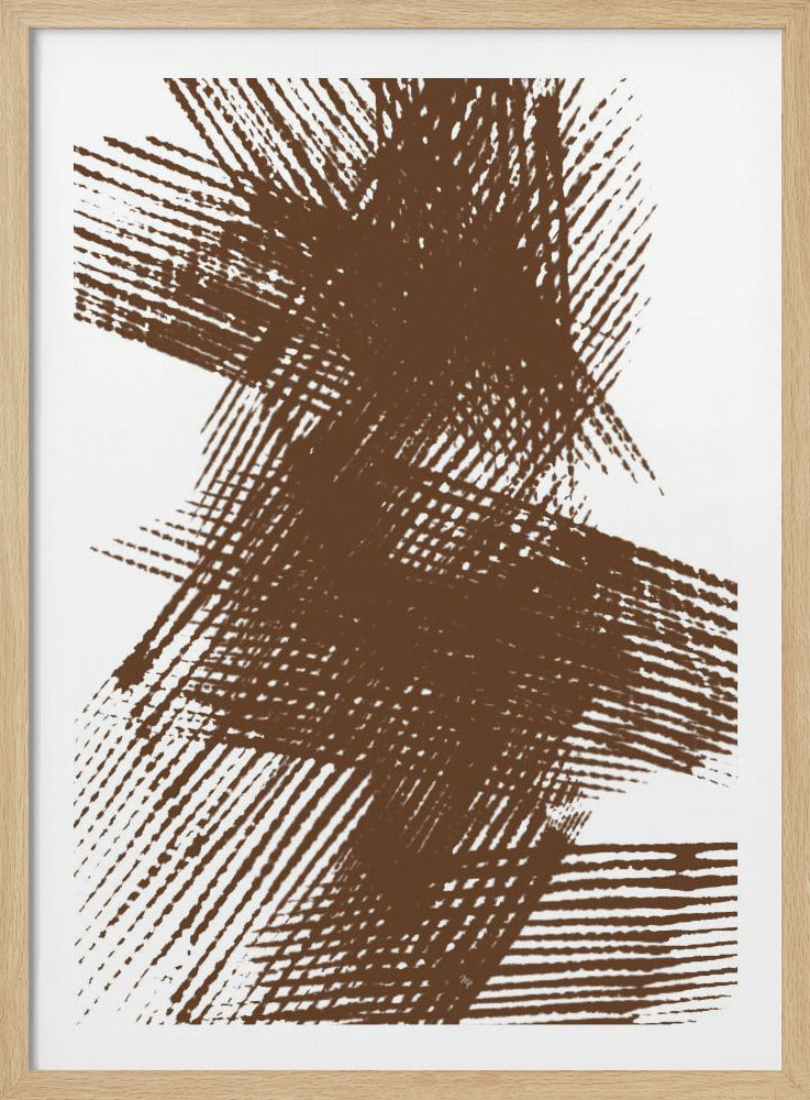 Abstracte bruine kruisende lijnen | Poster