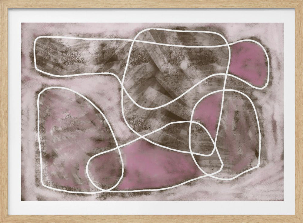 Pastelroze lijntekening | Poster