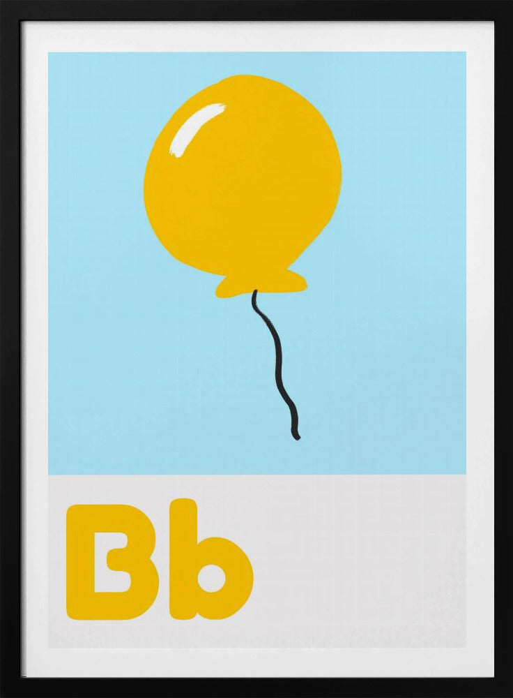 Gele ballonzweefwagen | Poster