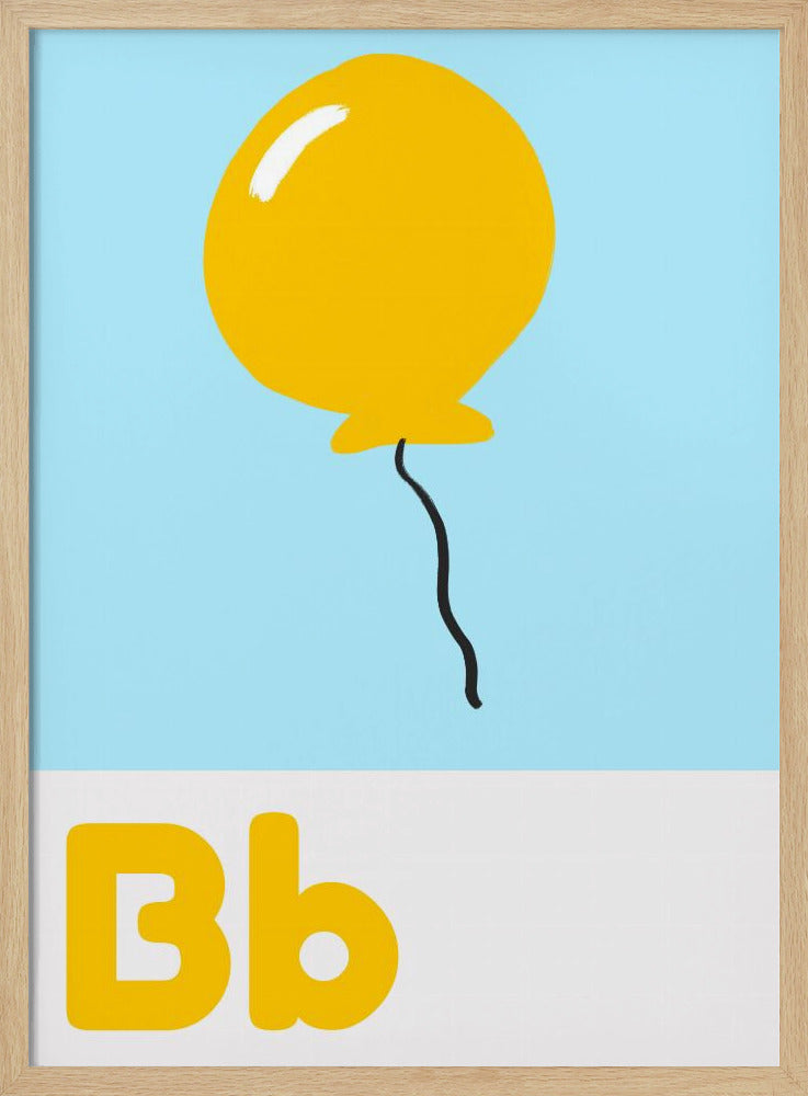 Gele ballonzweefwagen | Poster