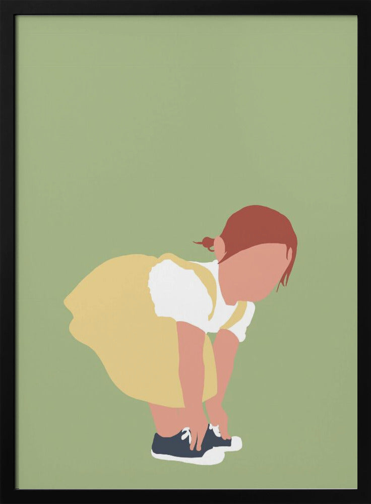 Lilou - Silhouet van een roodharig meisje | Poster