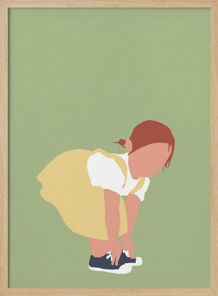 Lilou - Silhouet van een roodharig meisje | Poster