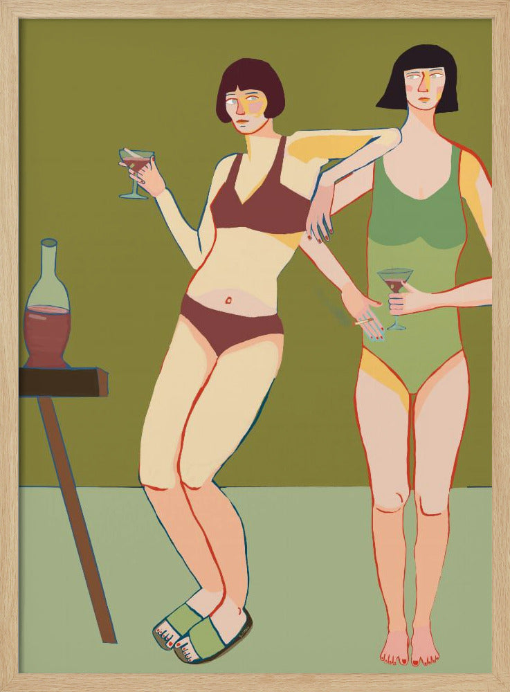 Loungende dames | Poster