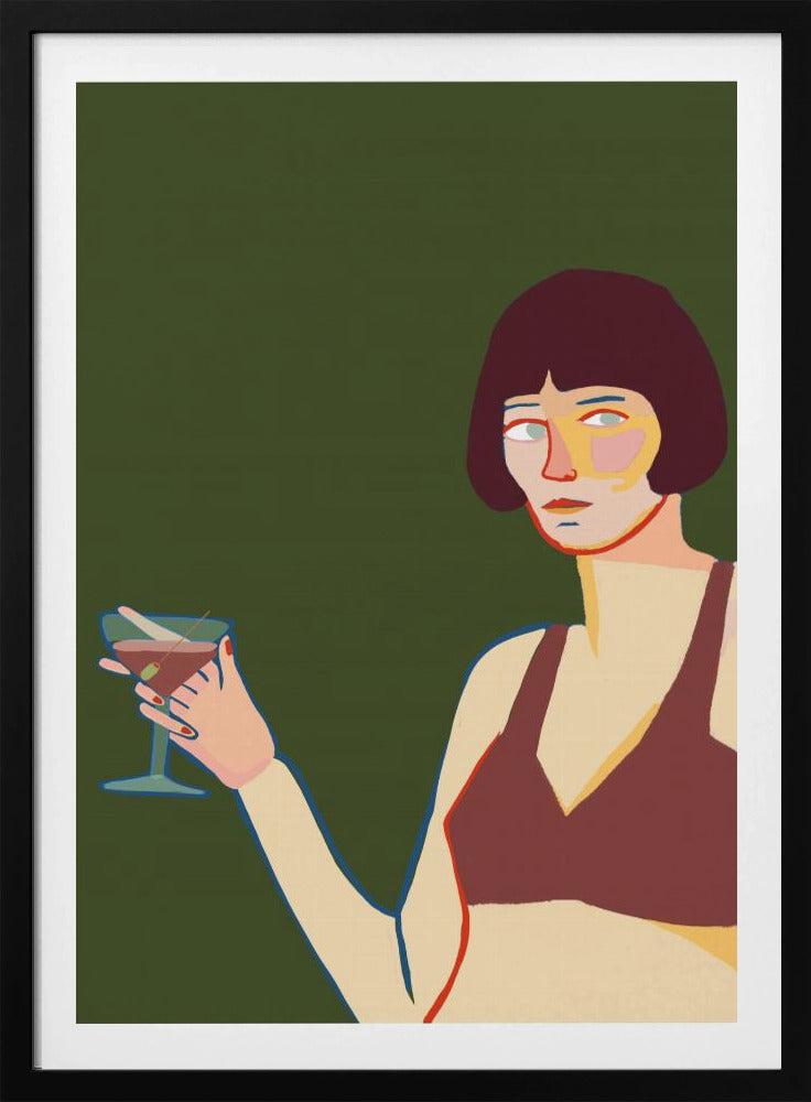 Dame met cocktailmartini | Poster
