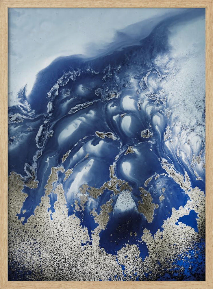 Soothing -" Ocean Wave Waltz 1" - Watercolor waves | Poster