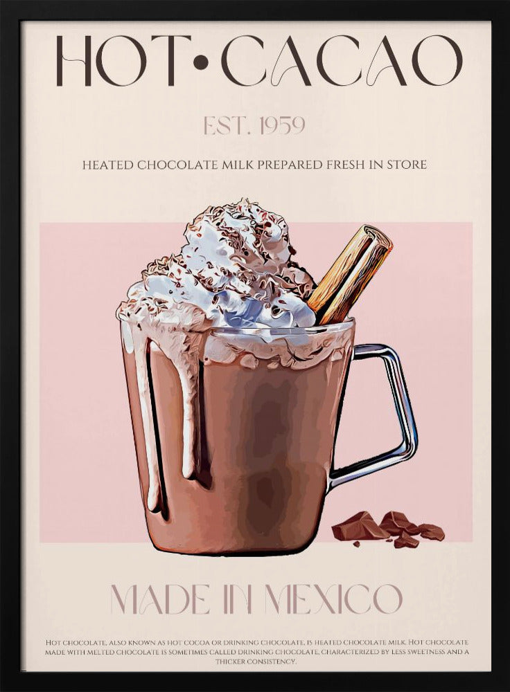 Een mok romige, warme cacao | Poster