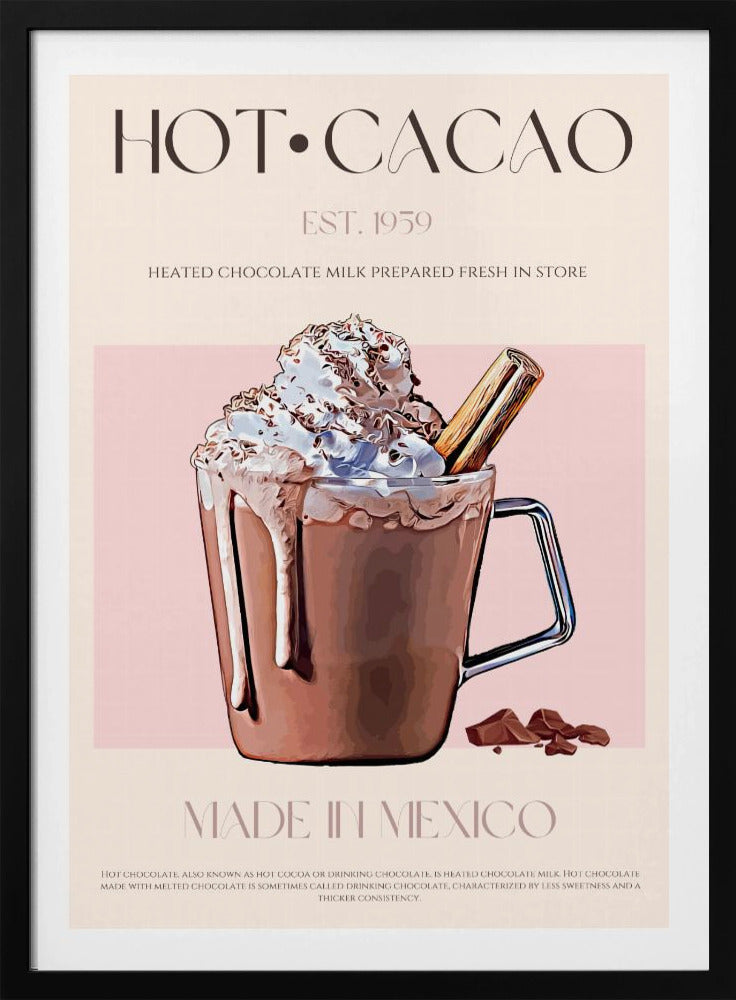 Een mok romige, warme cacao | Poster