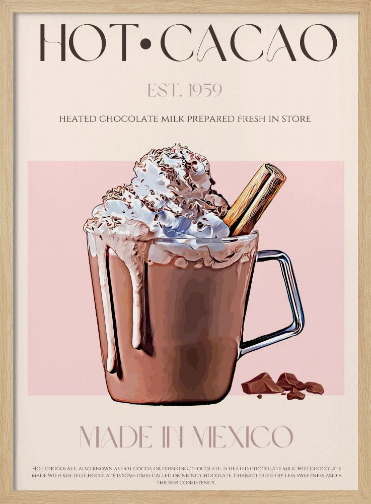 Een mok romige, warme cacao | Poster