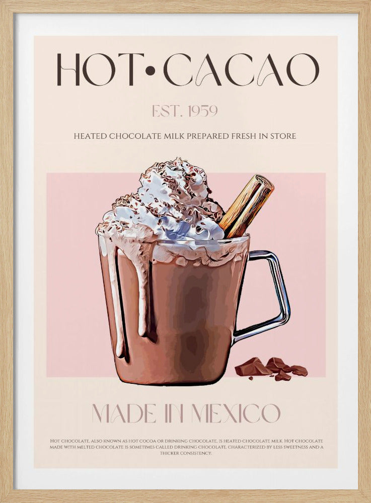 Een mok romige, warme cacao | Poster
