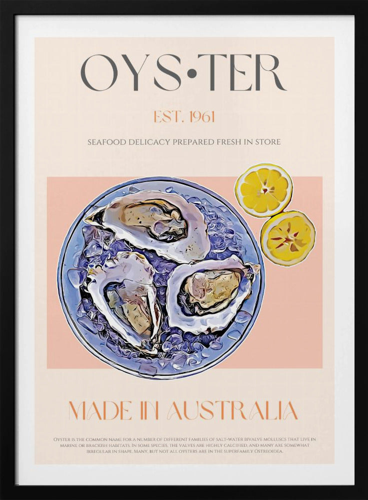 Verse oesters met citroenschijfjes | Poster