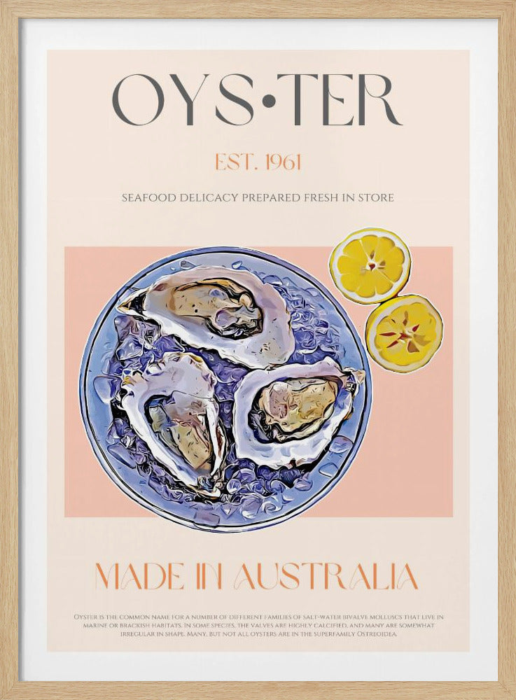 Verse oesters met citroenschijfjes | Poster