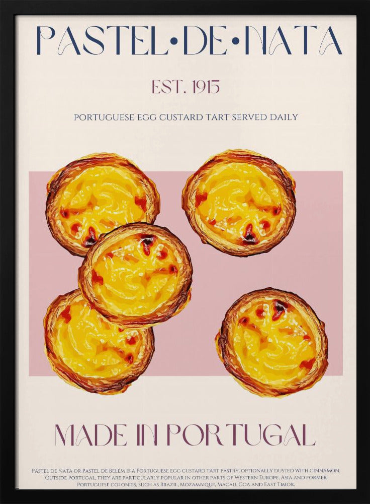 Traditionele Portugese eiercustardtaart | Poster