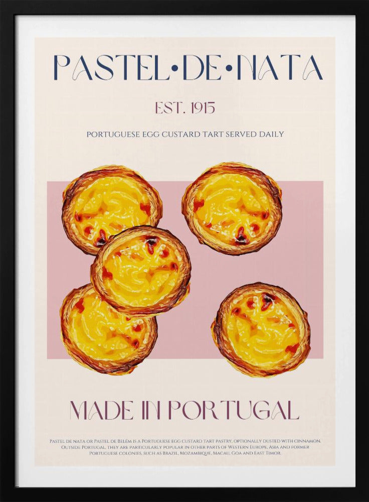 Traditionele Portugese eiercustardtaart | Poster