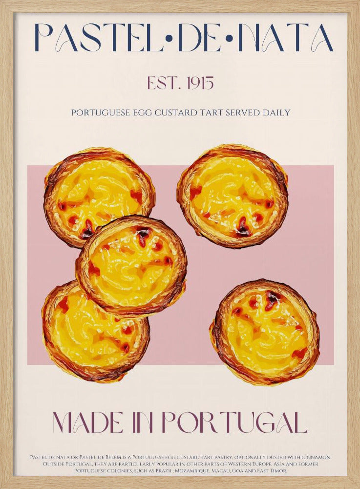 Traditionele Portugese eiercustardtaart | Poster