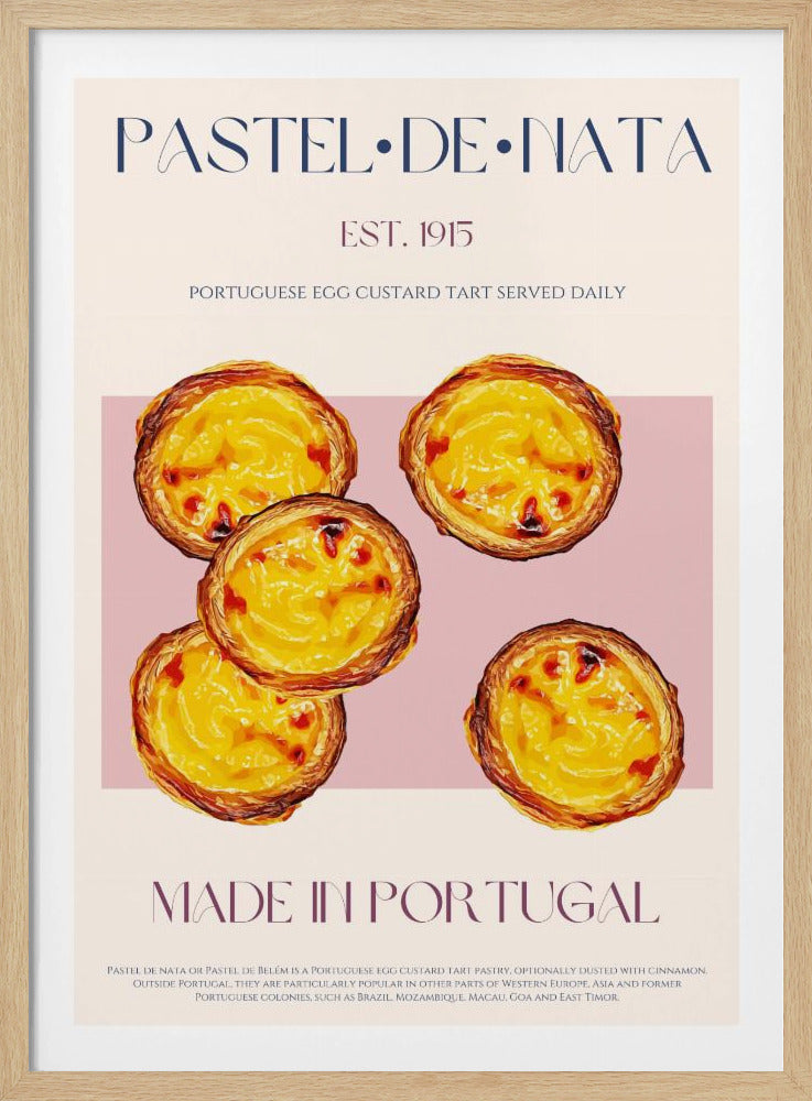 Traditionele Portugese eiercustardtaart | Poster