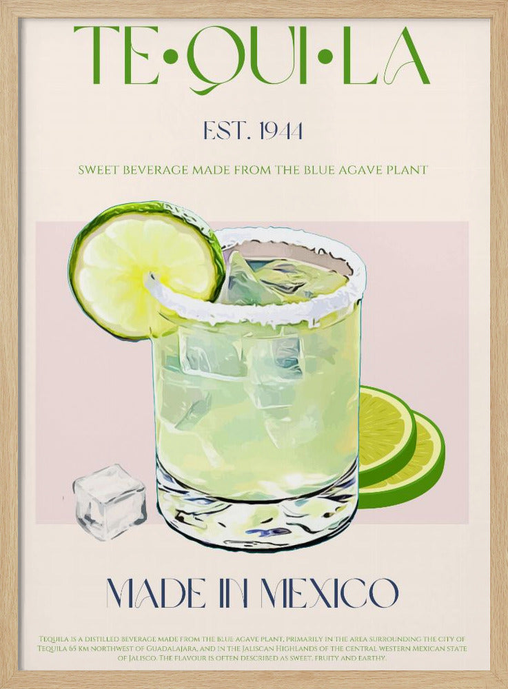 Tequiladrank met limoen en ijs | Poster