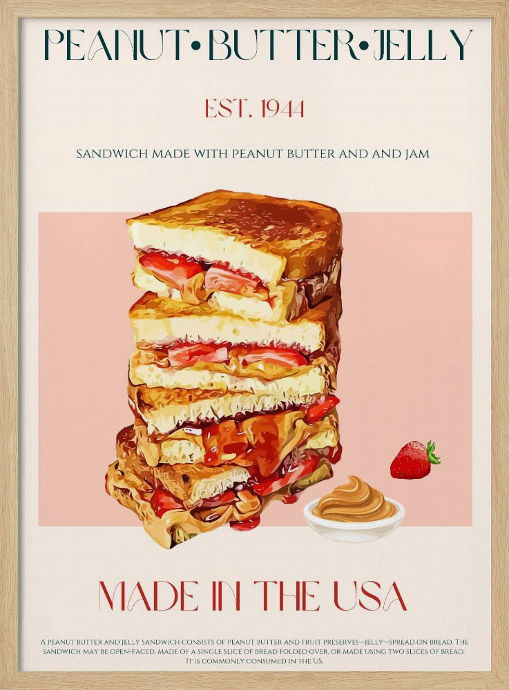 Pindakaas en jam sandwich stapel | Poster