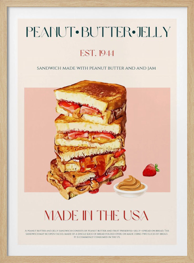 Pindakaas en jam sandwich stapel | Poster