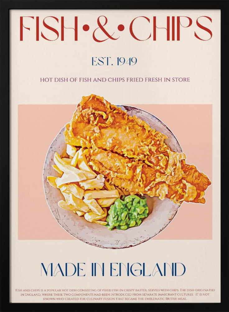 Klassieke vis-en-chipsschotel | Poster