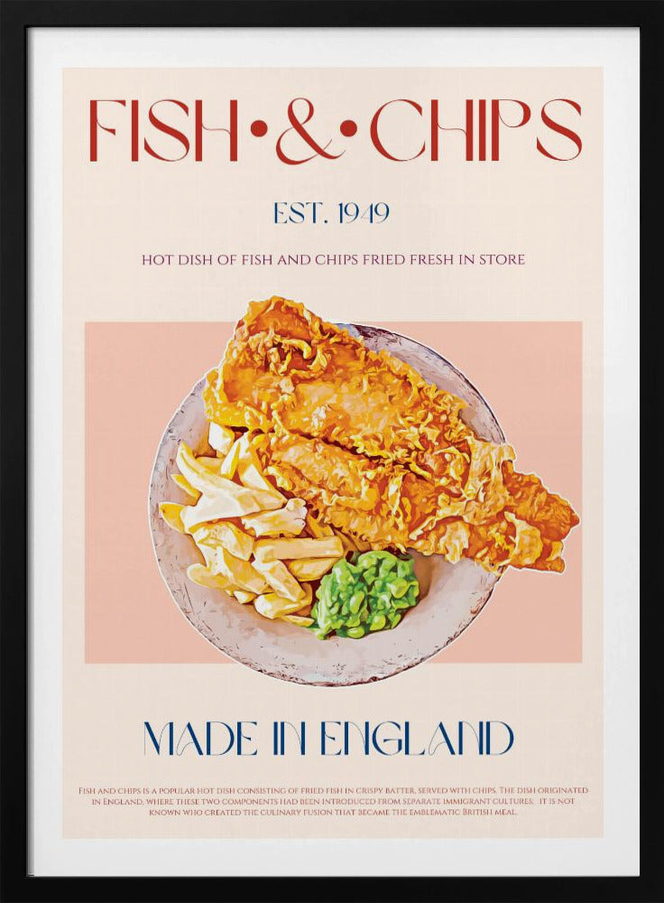 Klassieke vis-en-chipsschotel | Poster