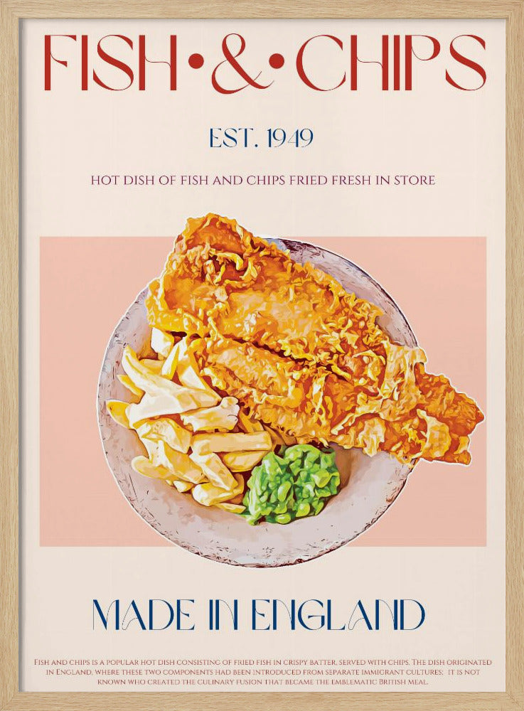 Klassieke vis-en-chipsschotel | Poster