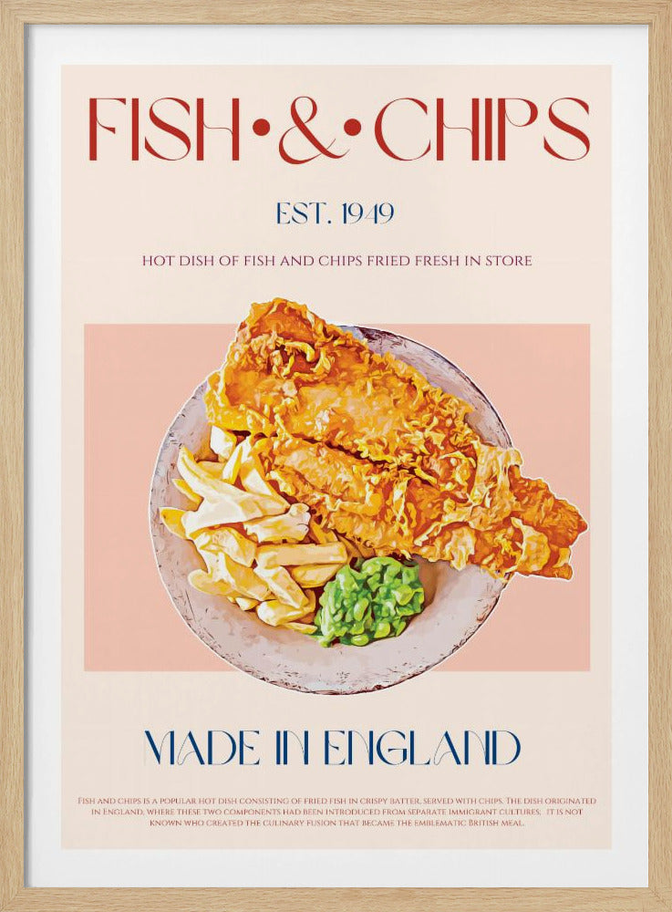 Klassieke vis-en-chipsschotel | Poster