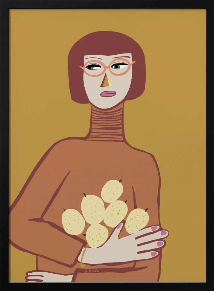 Dame met citroenen | Poster