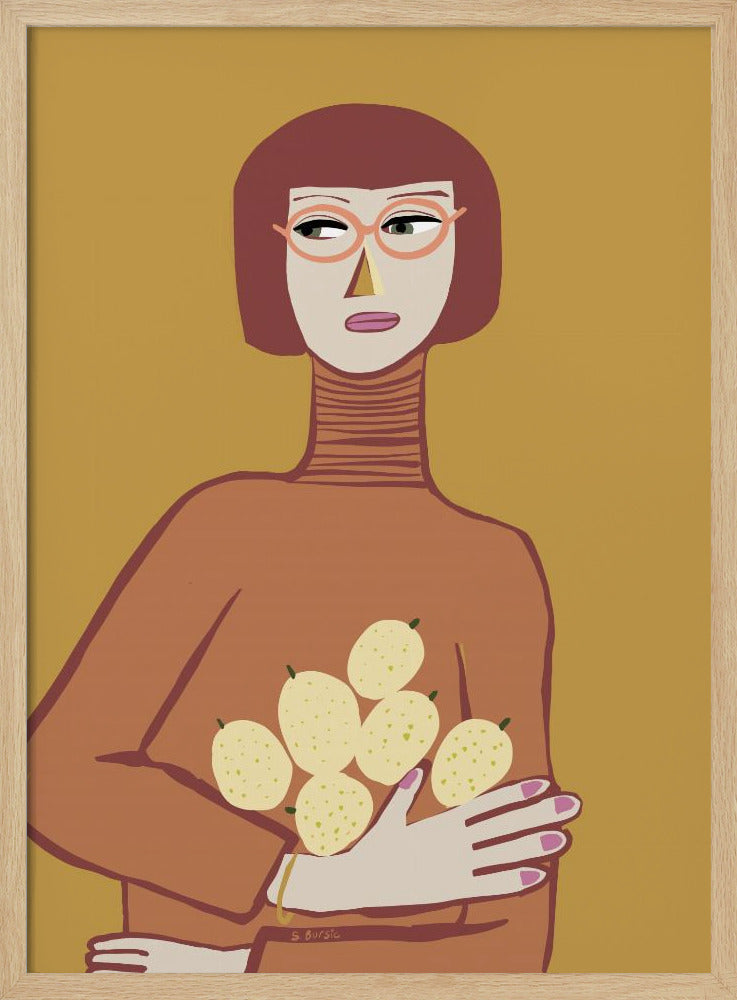 Dame met citroenen | Poster