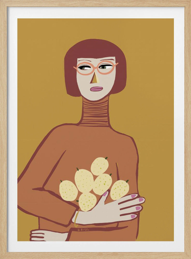 Dame met citroenen | Poster