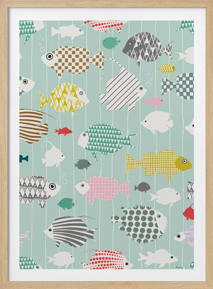 Verse vis op muntpatroon | Poster