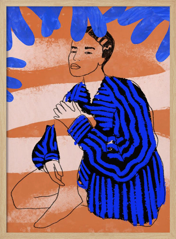 Blauwe Gestreepte Dromen | Poster