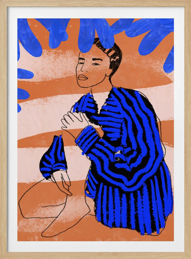 Blauwe Gestreepte Dromen | Poster