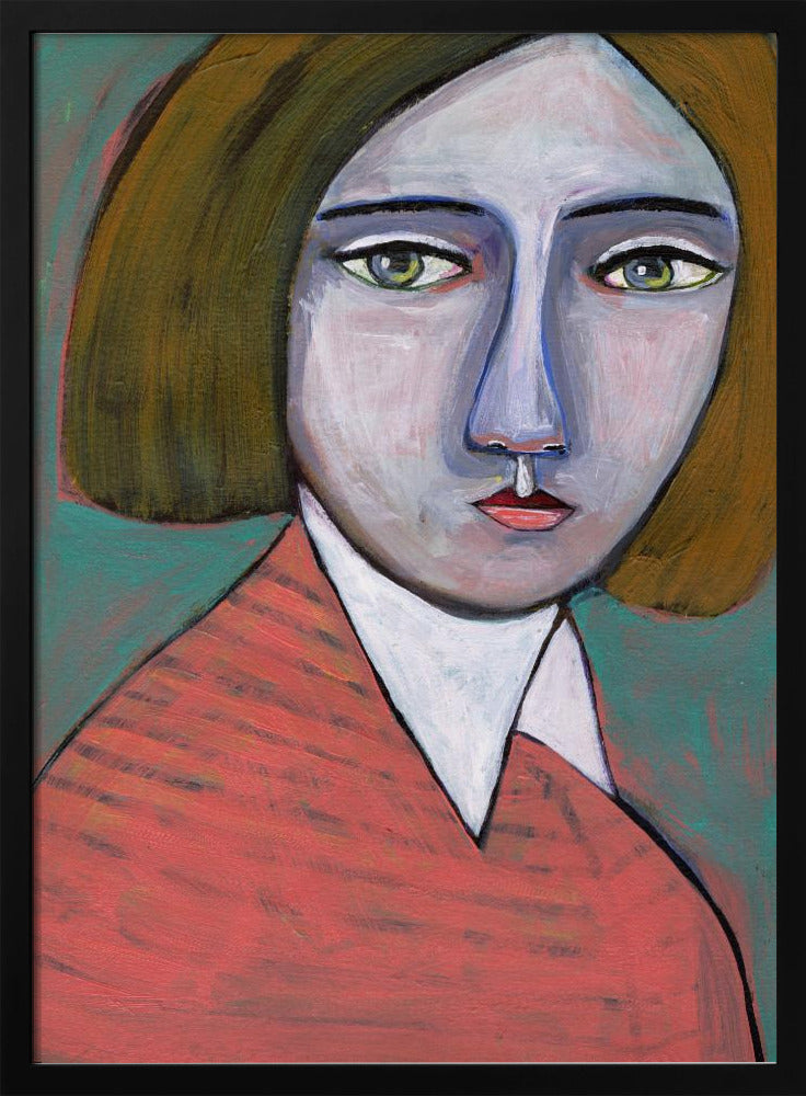 Dame in meloen trui | Poster