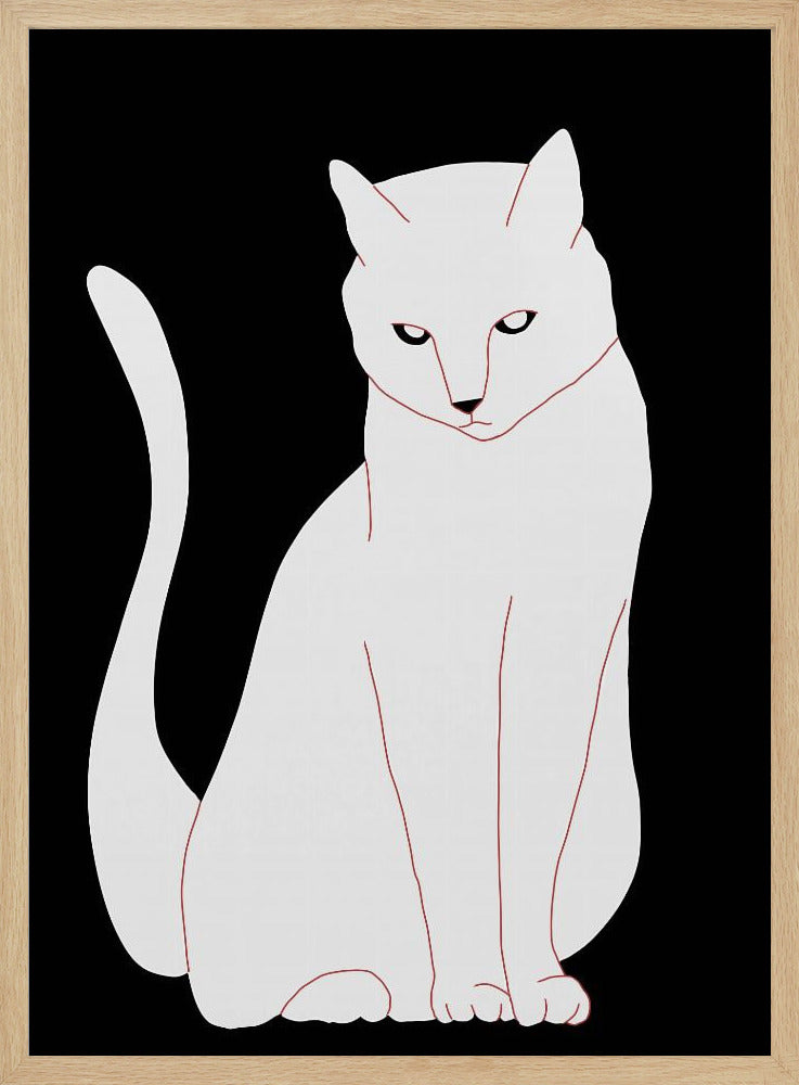 White and black cat | Poster
